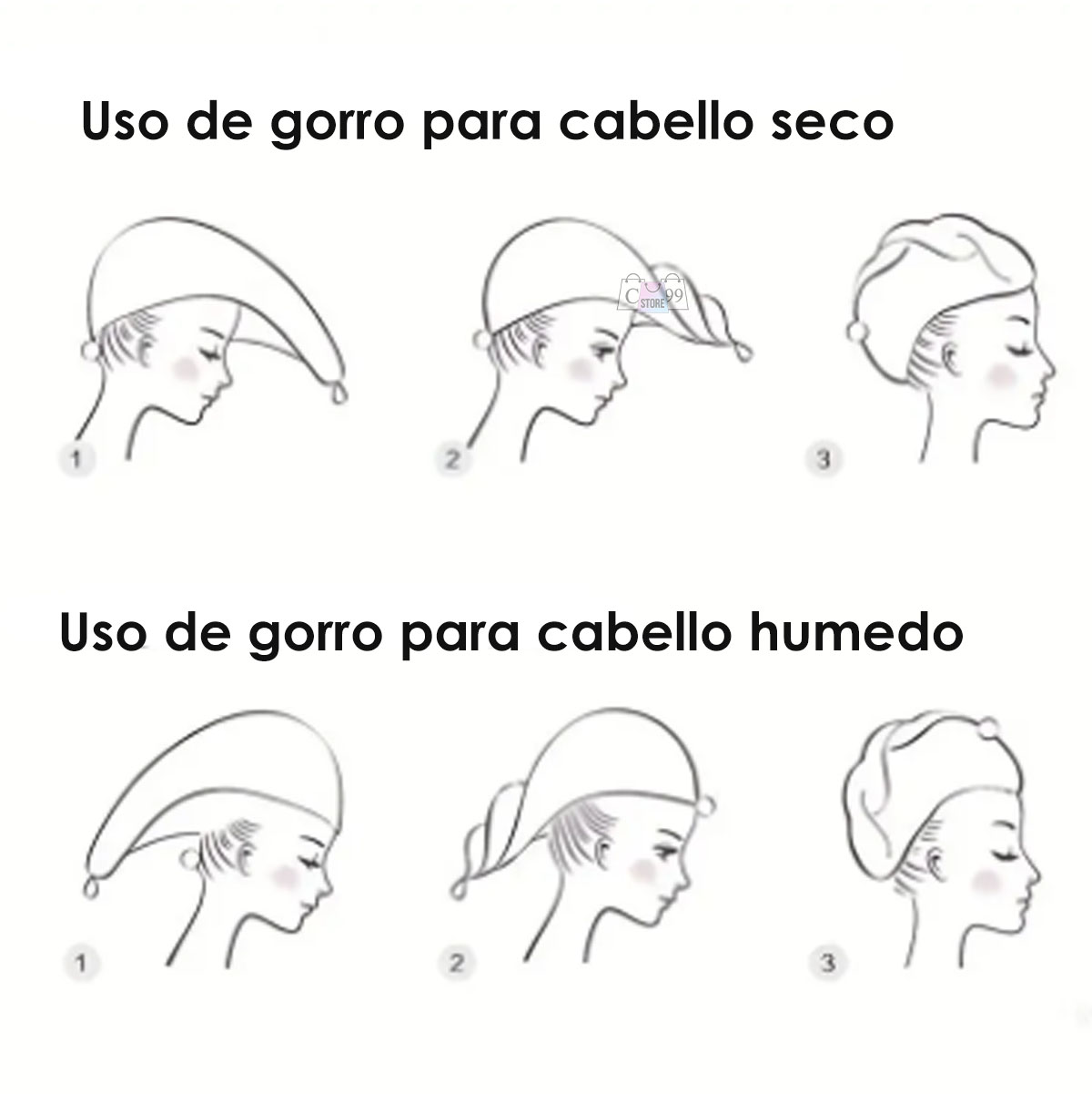 Vista 7 de Toalla Para Secado Del Cabello Sin Friz